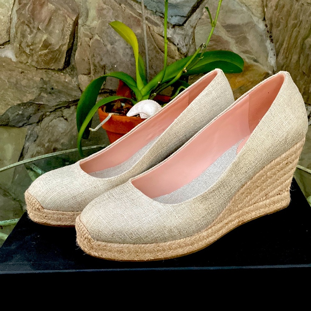 J Crew Metallic Gold Wedges